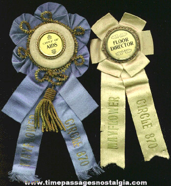 (2) Different Old Mayflower Circle 870 Rosette Ribbons