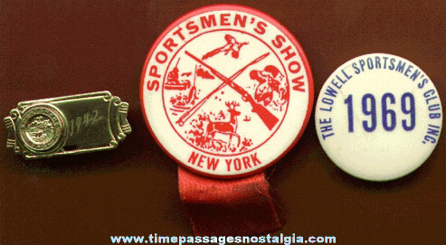 (3) Different Old Sportsman Pins