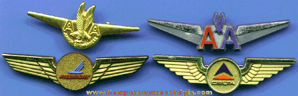 (4) Different Airline Advertising Wing Pins