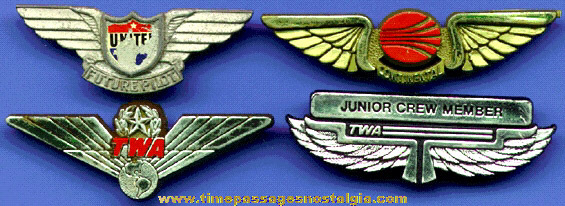 (4) Different Airline Advertising Wing Pins