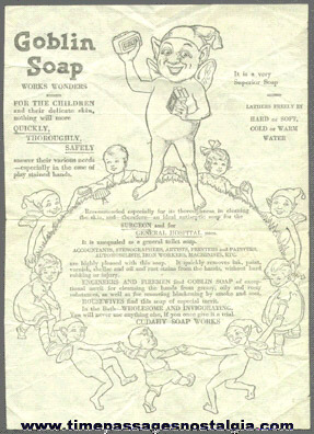 Old Goblin Soap Full Page Advertisement Sheet