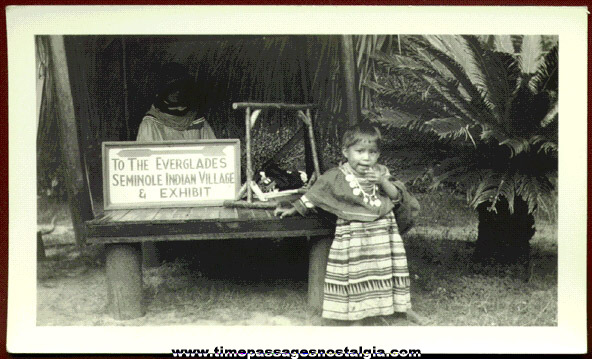 1936 Native American Seminole Indian Woman & Child Photograph