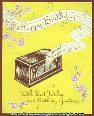 1930’s Table Radio Birthday Card