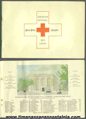 1918 American National Red Cross Glens Falls, New York Chapter Booklet