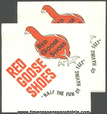 (2) Old Red Goose Shoes Advertising Paper Napkins