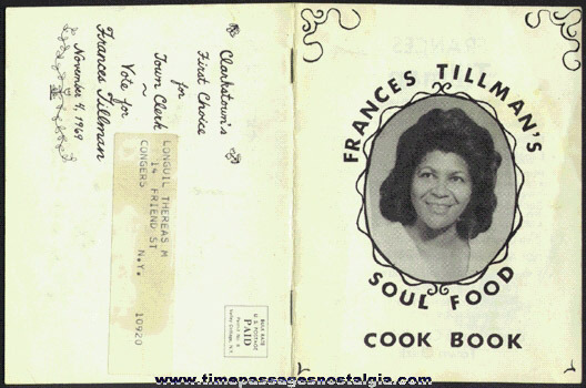 1969 Frances Tillman Democratic Candidate Soul Food Cook Book