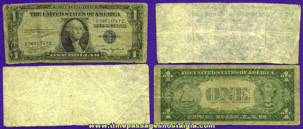 1935A Unusual Split U.S. Silver Certificate Dollar Bill