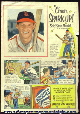 1950’s Stan Musial / Wheaties Cereal Dell Comics Advertisement