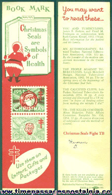 1957 Christmas Seals Stamps Advertising Book Mark