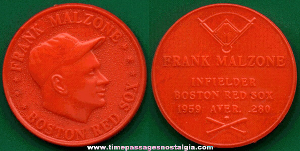 1959 Frank Malzone / Boston Red Sox Premium / Prize Baseball Coin