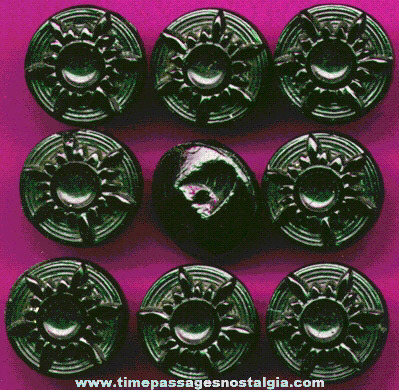 (9) Matching Antique Glass Clothing Buttons