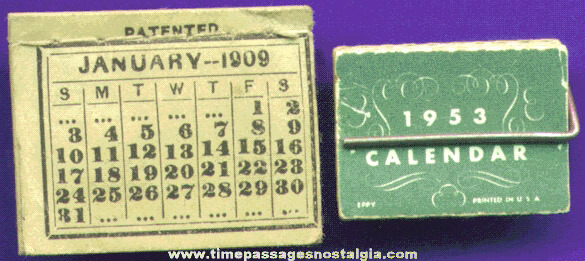 (2) Different Old Miniature Calendars