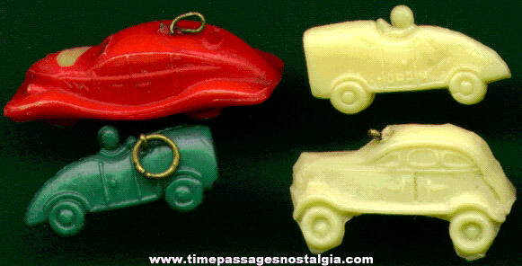 (4) Different RARE 1920’s - 1930’s Celluloid Automobile Charms