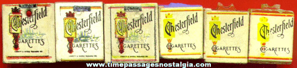 (6) 1930’s - 1950’s CHESTERFIELD Cigarettes Charms