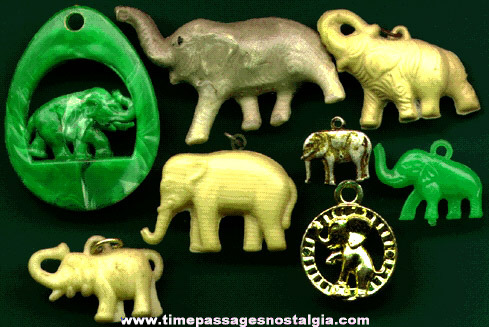 (8) 1930’s to 1960’s Elephant Charms