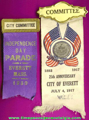 (2) Old City Of Everett, Massachusetts Ribbons