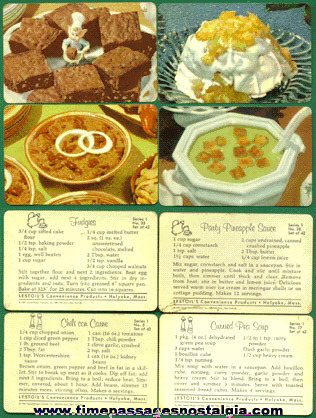 (4) 1961 LESTOIL Recipe Trading Cards