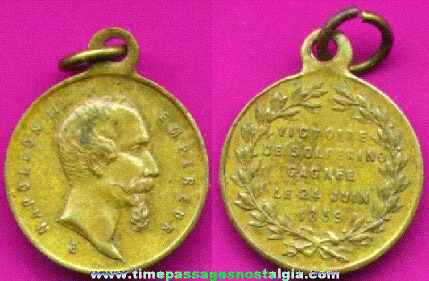 1859 Tiny French ? Napoleon III Medal / Charm