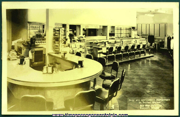 Old Diner Interior Real Photo Post Card