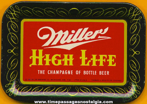 1952 Miller Beer Advertising Tip Tray