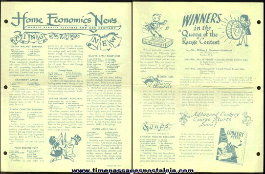 1955 Public Service Electric & Gas Company Home Economics Newsletter