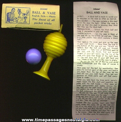 Old ADAMS Ball & Vase Boxed Magic Trick