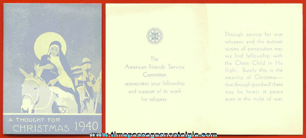 1940 Refugee Thank You & Christmas Card