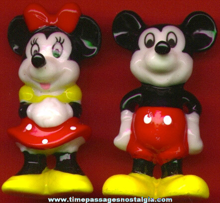 Pair Of Mickey & Minnie Mouse Bone China Figurines