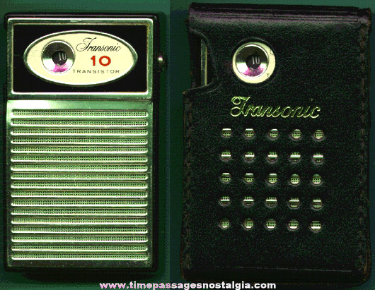 1964 Transonic AM Transistor Radio With Leather Case