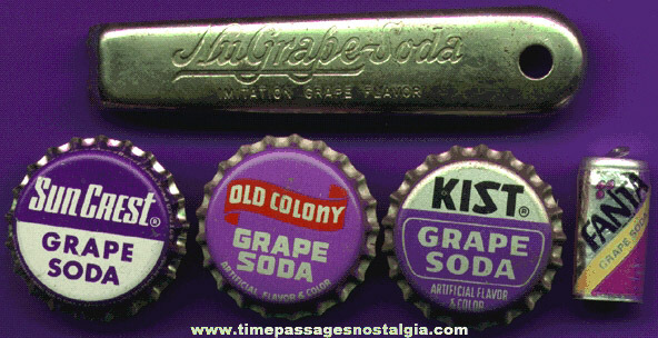 (5) Small Old Grape Soda Advertising Items