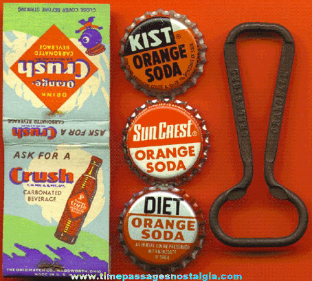 (5) Small Old Orange Soda Advertising Items