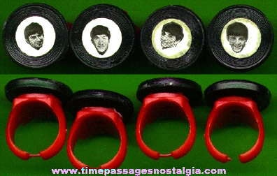 (4) Different BEATLES Toy Picture Rings