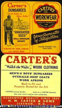 (2) 1965 CARTER’S WORKWEAR Advertising Premium Booklets