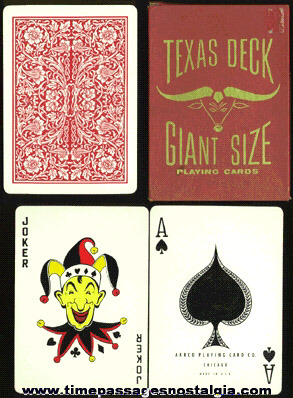 Old Boxed "TEXAS DECK" Giant Size Playing Cards