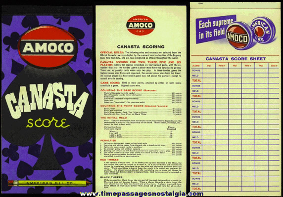 Old American Oil Co. (AMOCO) Canasta Score Book Advertising Premium