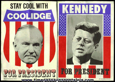 (2) Different TOPPS BUBBLE GUM Mini Presidential Campaign Posters