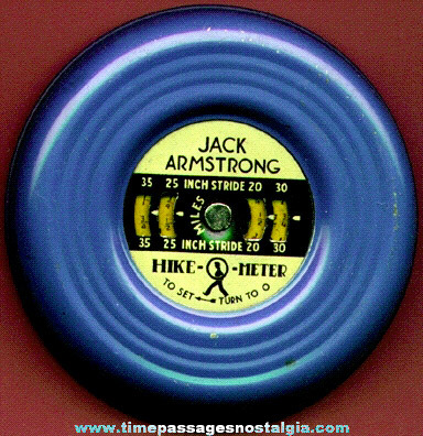 1938 JACK ARMSTRONG Radio / Cereal Premium Hike-O-Meter