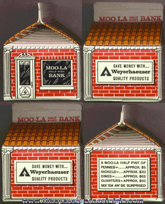 Old Milk Carton Advertising Premium Coin Bank