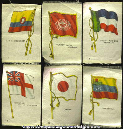 (6) Old Flag Tobacco Silk Premiums