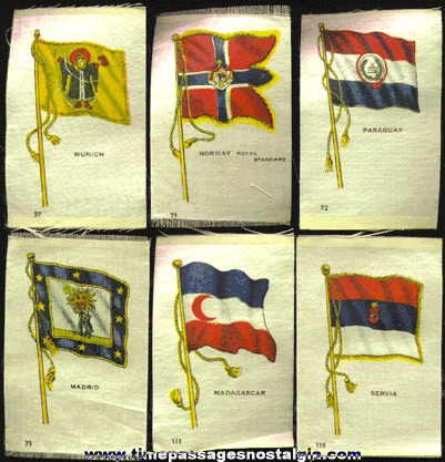 (6) Old Flag Tobacco Silk Premiums