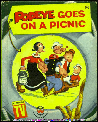 1958 "POPEYE GOES ON A PICNIC" Wonder Book