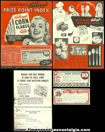 (3) 1953 - 1954 Kellogg’s Cereal Premium Offer Paper Items