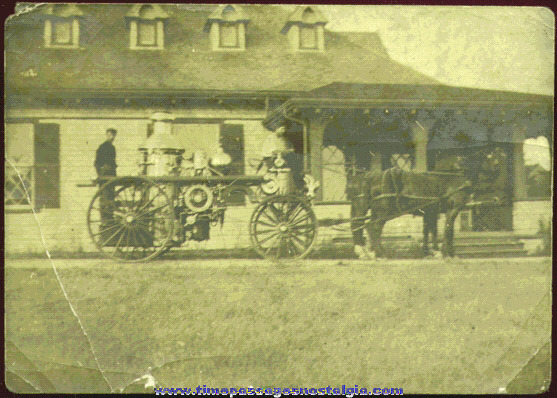 Early Horse Drawn Fire Engine Photograph