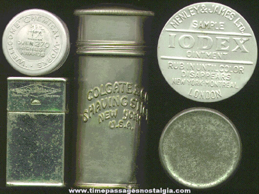 (5) Old Small Medicine Advertising Containers