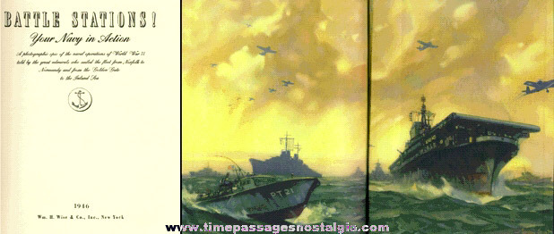 1946 "BATTLE STATIONS!" Your Navy In Action Book