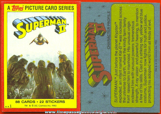 Complete Set Of (88) 1980 SUPERMAN II Topps Bubble Gum Trading Cards