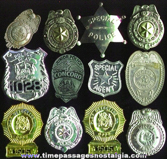 (12) Police, Sheriff, & Deputy Toy Badges