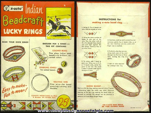 Old Unopened Indian Beadcraft Lucky Rings Set