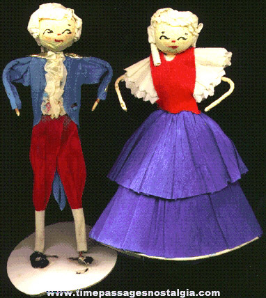 Old Pair Of George & Martha Washington Decoration Figures