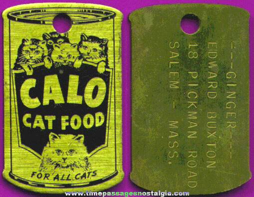 Old CALO Cat Food Advertising Tag Or Key Chain Fob